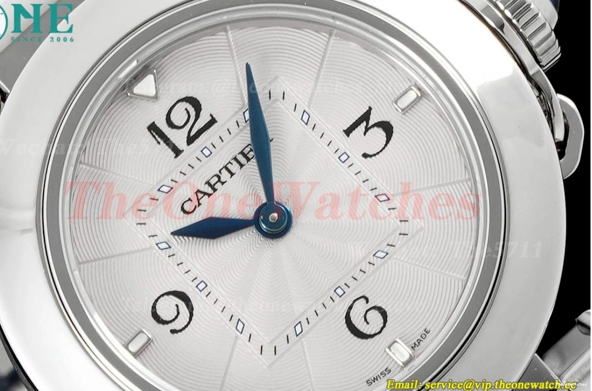 Cartier Quartz SS Pasha 30mm De Ladies Dial AF White SS 1224